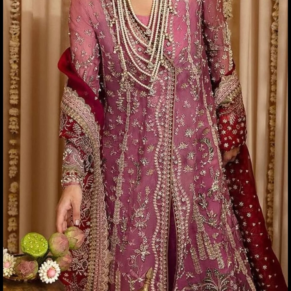 Elegant Embroidered Pink Dress